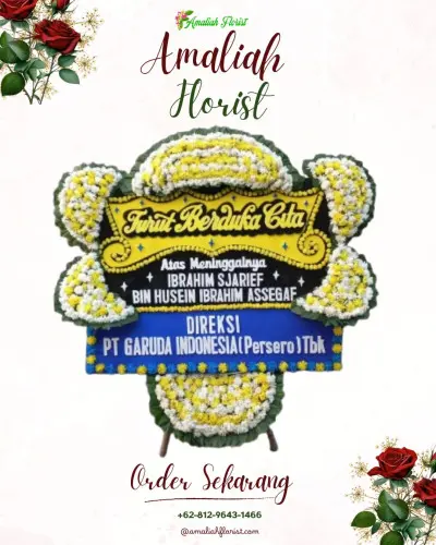 Papan Bunga Duka di Kebun Roos